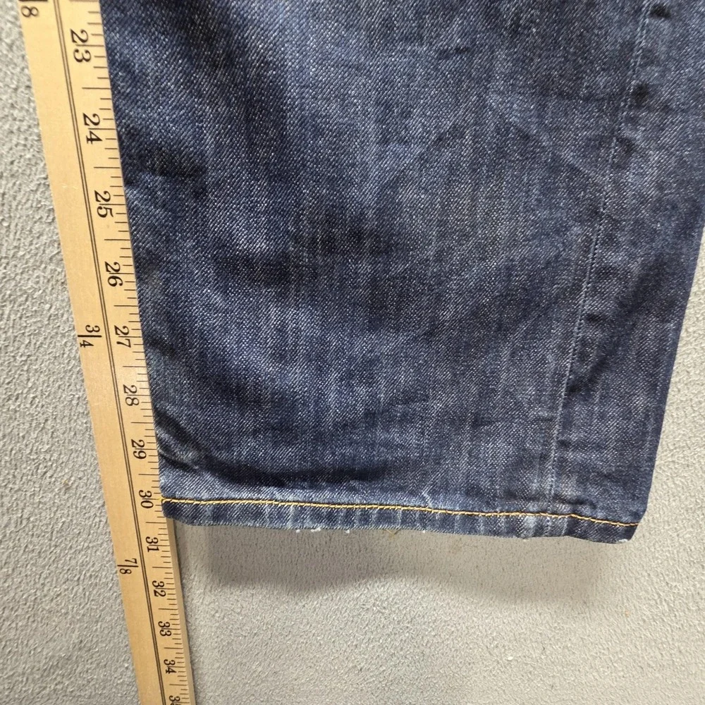 Diesel Jeans Mens 32x32 Blue Larkee Regular Straight Distressed Button Fly 0806W